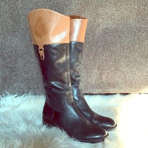 Franco Sarto Clarity Black Acorn leather boots